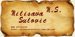 Milisava Šulović vizit kartica